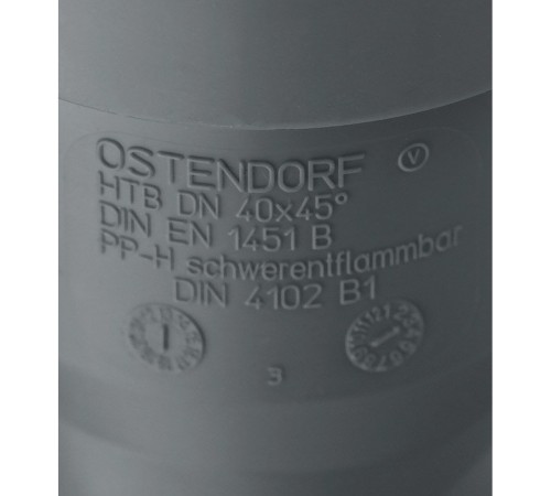 Отвод канализационный HTB 40 45° Ostendorf Отвод канализационный HTB 40 45° Ostendorf