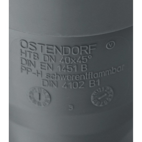 Отвод канализационный HTB 40 45° Ostendorf