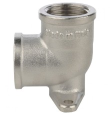 Угольник с креплением ВР 1/2" никелированный Stout
