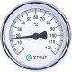 Термометр биметаллический 80 мм с пружиной, накладной STOUT