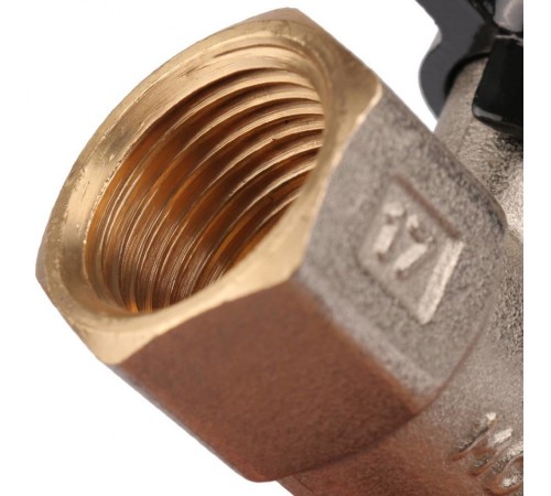 Кран шаровой с накидной гайкой ВР 1/2x1/2 с накидной гайкой, ручка бабочка Stout