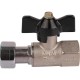 Кран шаровой с накидной гайкой ВР 1/2x1/2 с накидной гайкой, ручка бабочка Stout