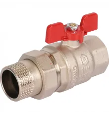 Кран шаровой полнопроходной ВР/НР 1 1/4" американка, ручка бабочка EPDM Stout
