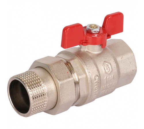 Кран шаровой полнопроходной ВР/НР 1 1/4" американка, ручка бабочка EPDM Stout