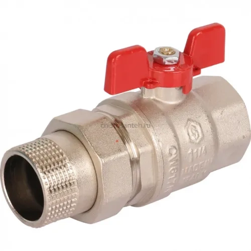 Кран шаровой полнопроходной ВР/НР 1 1/4" американка, ручка бабочка EPDM Stout