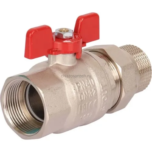 Кран шаровой полнопроходной ВР/НР 1 1/4" американка, ручка бабочка EPDM Stout