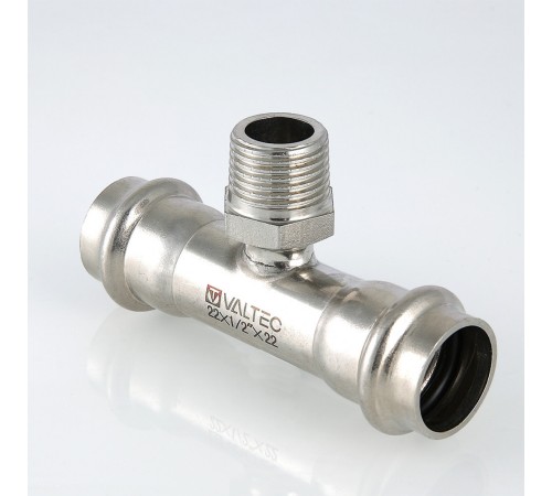 Пресс-тройник с наружной резьбой 22 х 3/4" х 22 мм из нержавеющей стали VTi.933.I.220522 VALTEC (ВАЛТЕК)