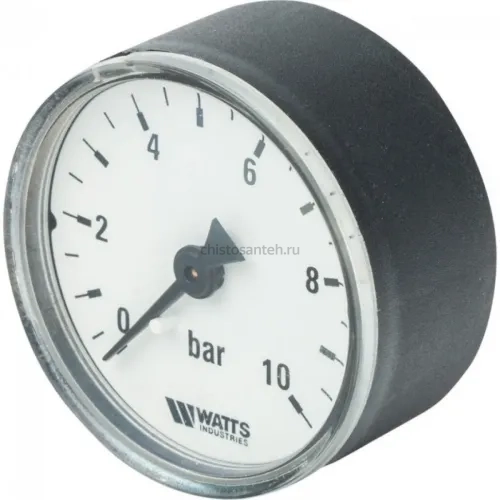 Манометр аксиальный 50 мм 1/4", 0-10 бар Watts F+R100