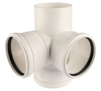 Крестовина канализационная Raupiano Plus 110/110/110/87° двухплоскостная REHAU (РЕХАУ - 11215641003)