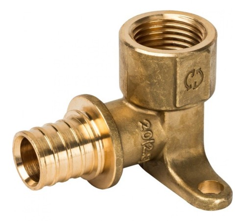 Угольник настенный с креплением 20xRp 1/2" для труб из сшитого полиэтилена Stout