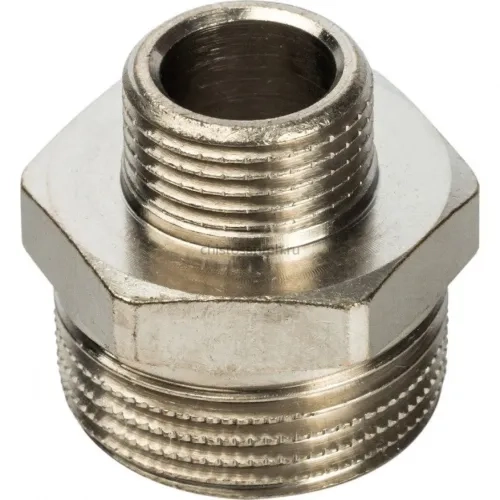 Ниппель НН переxодной 3/4"x3/8" никелированный Stout