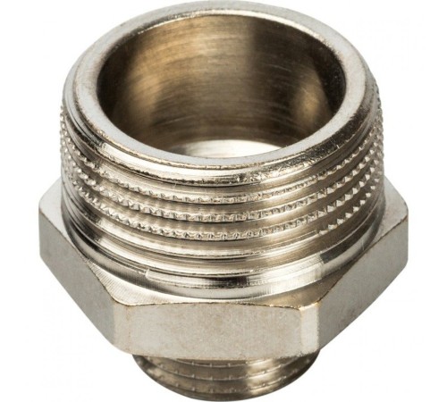 Ниппель НН переxодной 3/4"x3/8" никелированный Stout