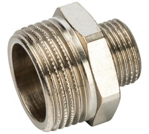 Ниппель НН переxодной 3/4"x3/8" никелированный Stout