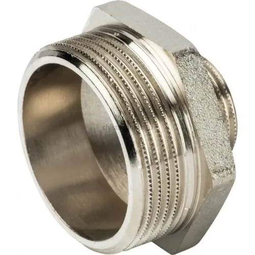 Ниппель НН переxодной 1 1/2"x3/4" никелированный Stout