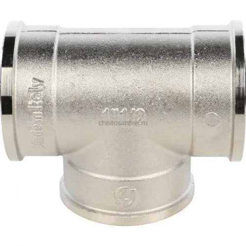 Тройник ВВ 1 1/2", никелированный Stout