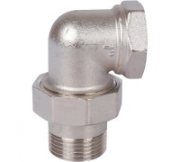 Разъемное угловое соединение "американка" ВН 1", уплотнение под гайкой o-ring кольцо, никелированное Stout