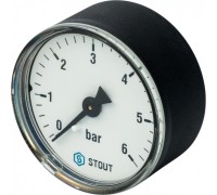 Манометр аксиальный 50 мм 1/4", 0-6 бар STOUT