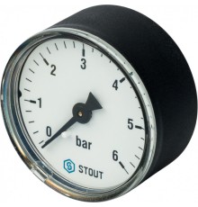 Манометр аксиальный 50 мм 1/4", 0-6 бар STOUT