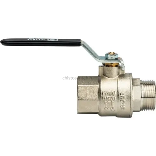 Кран шаровой полнопроходной ВР/НР 3/4", ручка рычаг Stout