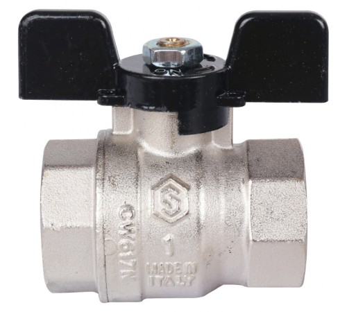 Кран шаровой стандартнопроходной ВР/ВР 1", ручка бабочка Stout