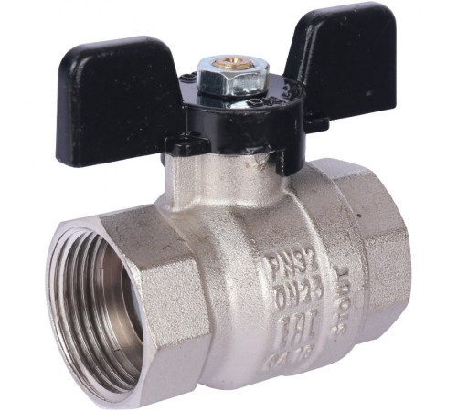 Кран шаровой стандартнопроходной ВР/ВР 1", ручка бабочка Stout