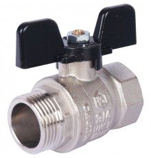 Кран шаровой стандартнопроходной ВР/НР 3/4", ручка бабочка Stout