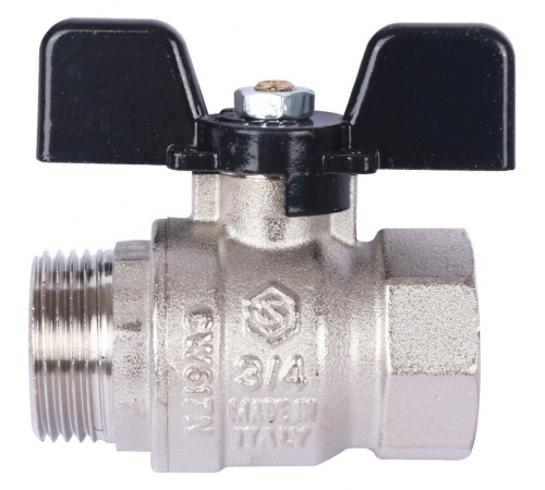 Кран шаровой стандартнопроходной ВР/НР 3/4", ручка бабочка Stout