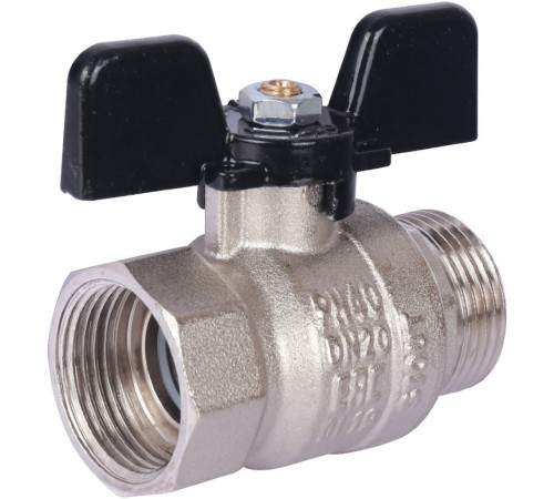 Кран шаровой стандартнопроходной ВР/НР 3/4", ручка бабочка Stout
