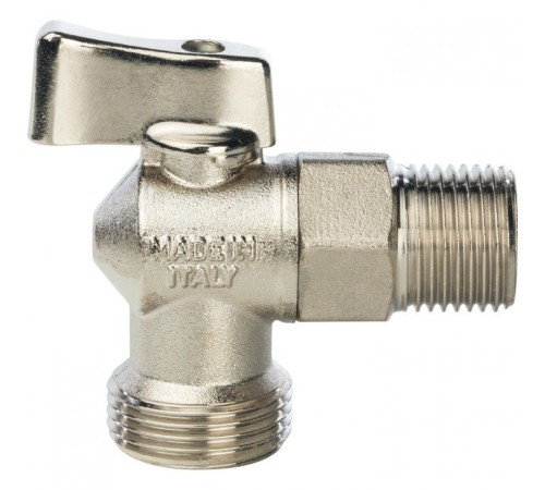 Кран шаровой угловой 1/2"x3/4" для стиральной машины Stout Кран шаровой угловой 1/2"x3/4" для стиральной машины Stout