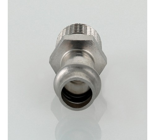 Пресс-муфта с наружной резьбой 22 мм х 3/4"  из нержавеющей стали VTi.901.I.002205 VALTEC (ВАЛТЕК)