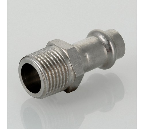 Пресс-муфта с наружной резьбой 22 мм х 1"  из нержавеющей стали VTi.901.I.002206 VALTEC (ВАЛТЕК)