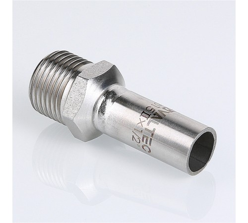 Пресс-вставка с наружной резьбой 18 мм х 1/2"  из нержавеющей стали VTi.906.I.001804 VALTEC (ВАЛТЕК)
