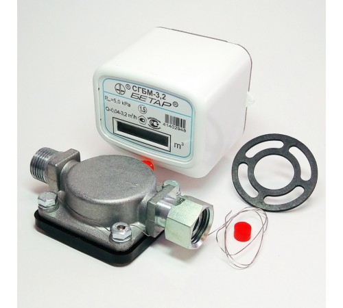 Газовый счетчик СГБМ 3.2 с одной накидной гайкой