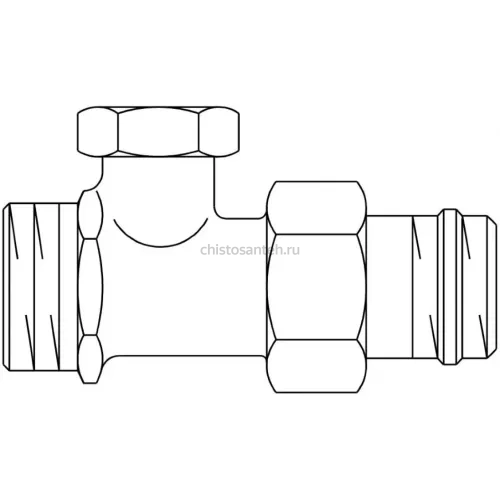 Вентиль на обратную подводку 1/2" x 3/4"НР, проходной Combi 2 Oventrop