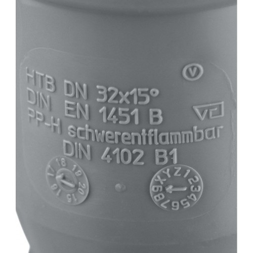 Отвод канализационный HTB 32 15° Ostendorf