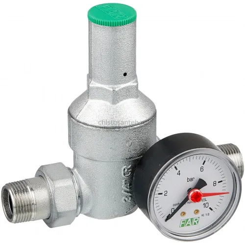 Редуктор давления хром FAR 3/4" наружный-наружный, c манометром FA 2815 34 (ФАР)