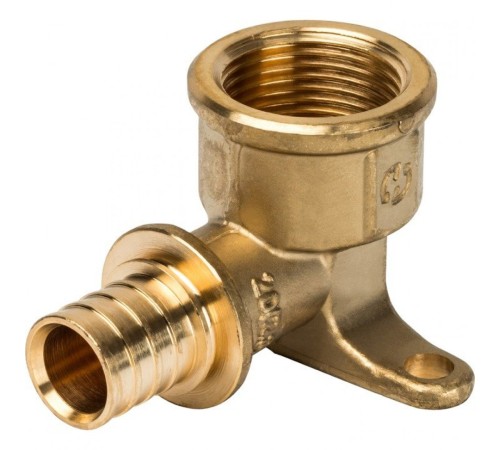 Угольник настенный с креплением 20xRp 3/4" для труб из сшитого полиэтилена Stout