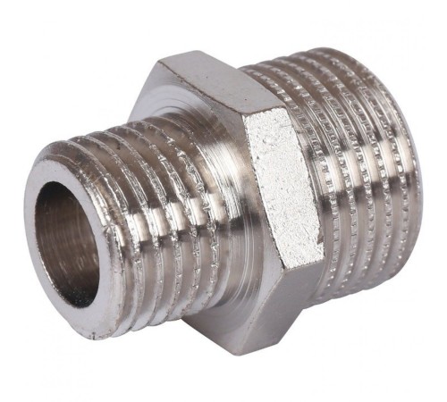 Ниппель НН переxодной 3/8"x1/4" никелированный Stout