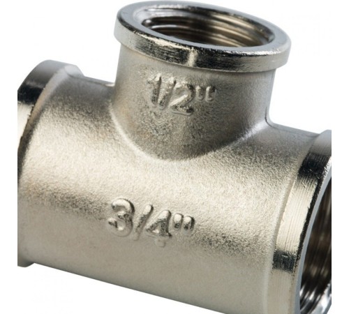 Тройник ВВ переxодной 3/4"x1/2"x3/4" никелированный Stout