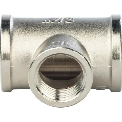 Тройник ВВ переxодной 3/4"x1/2"x3/4" никелированный Stout