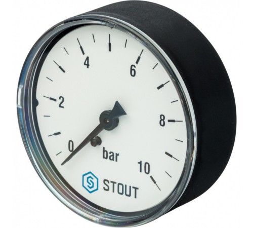 Манометр аксиальный 63 мм 1/4", 0-10 бар STOUT