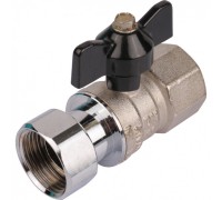 Кран шаровой с накидной гайкой ВР 3/4x3/4 с накидной гайкой, ручка бабочка Stout