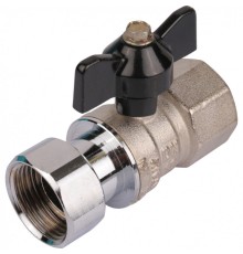 Кран шаровой с накидной гайкой ВР 3/4x3/4 с накидной гайкой, ручка бабочка Stout