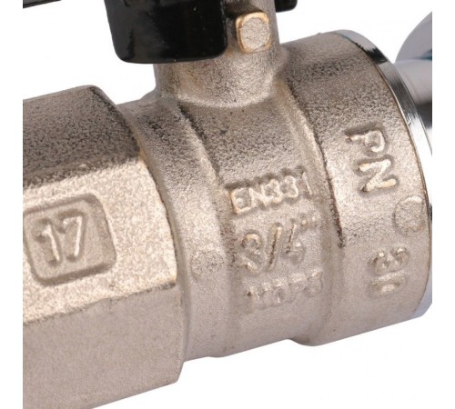 Кран шаровой с накидной гайкой ВР 3/4x3/4 с накидной гайкой, ручка бабочка Stout