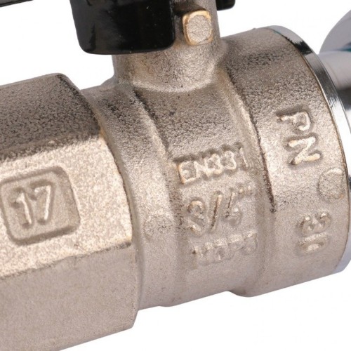 Кран шаровой с накидной гайкой ВР 3/4x3/4 с накидной гайкой, ручка бабочка Stout