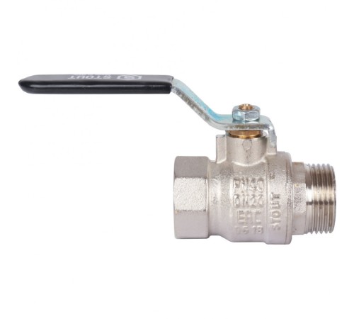 Кран шаровой стандартнопроходной ВР/НР 3/4", ручка рычаг Stout