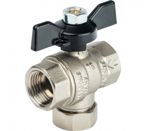 Кран шаровой с фильтром 1/2", ручка бабочка Stout