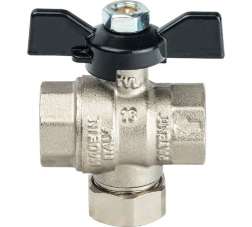 Кран шаровой с фильтром 1/2", ручка бабочка Stout