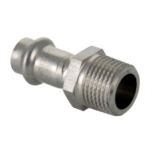 Пресс-муфта с наружной резьбой 28 мм х 3/4"  из нержавеющей стали VTi.901.I.002805 VALTEC (ВАЛТЕК)