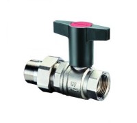 Кран шаровый Optibal 1 1/4" НГ с американкой маховик пластмассовый Oventrop